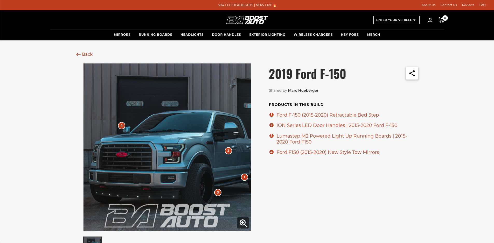 Boost Auto Parts — vehicle build configurator, mapped products and orderable custom build