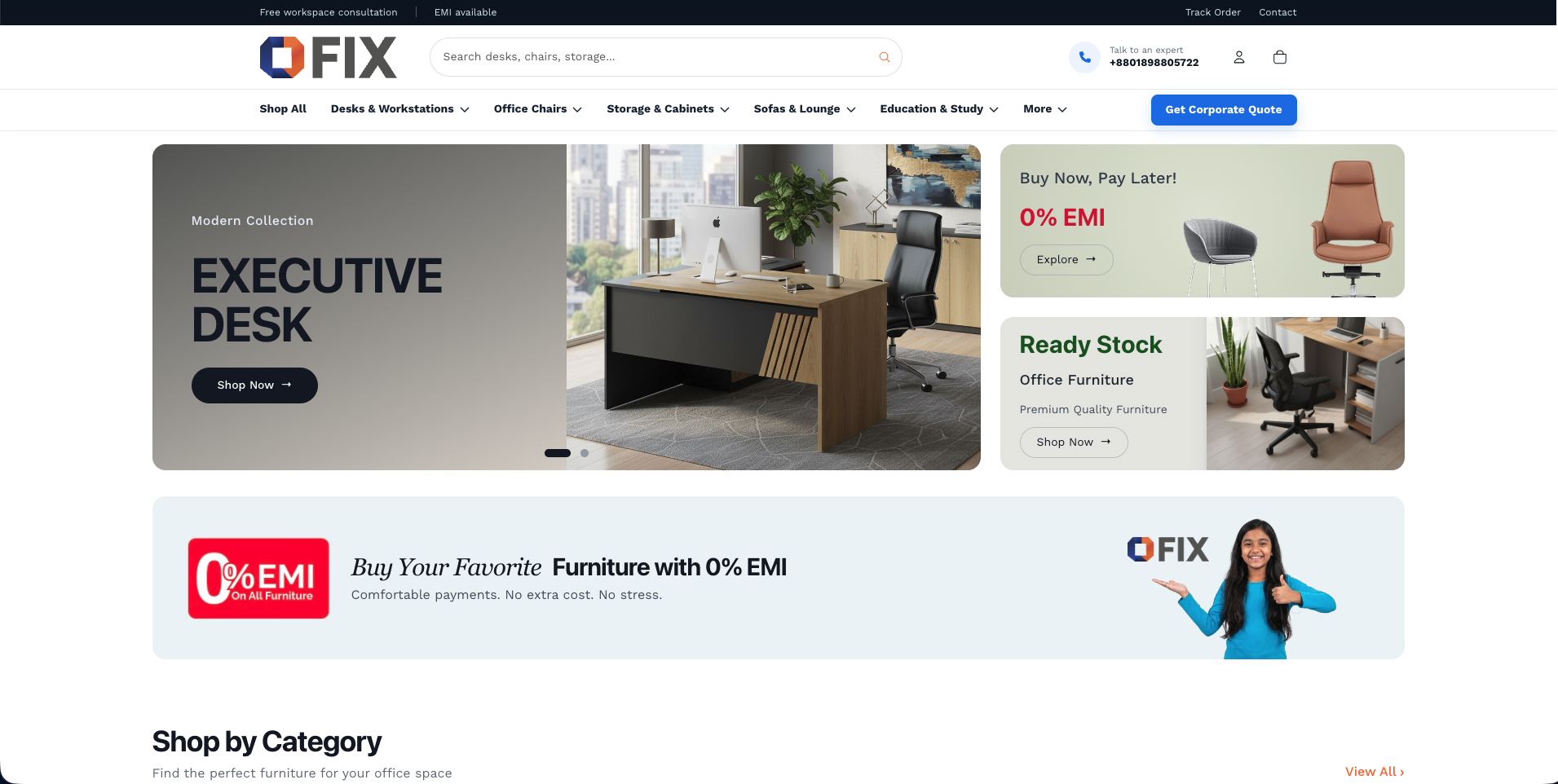 OFIX Furniture — office furniture storefront and product catalogue